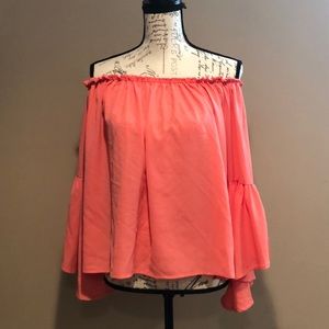 💜 coral off the shoulder top
